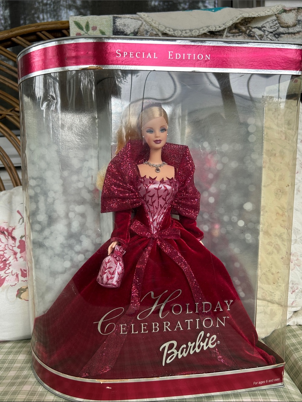 Barbie Holiday Celebration Doll in Deep Red Velvet Gown